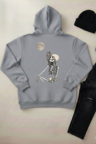 OXVİN Rest in Peace - Unisex Hooded Kangaroo Pocket 3 Thread Puff (Fleece Ins...