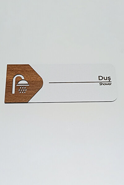 Kuzeylina Shower Door Sign |   Mdf Orientation Board |   19X7 cm
