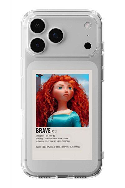 Multitronic حافظة شفافة مطبوعة بتصميم ملصق Brave متوافقة مع هاتف iPhone 17 Pr...