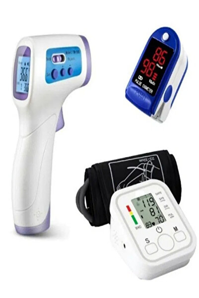NO BRAND Set complet tensiometru de brat+termometru noncontact + pulsoximetru