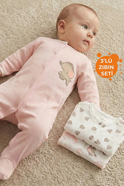 Rocha Baby Rocha Bebek 3’lü Pamuklu Tulum Seti - Patikli Uyku ve Oyun Tulumu ...