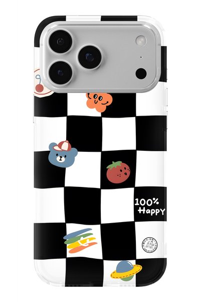 Multitronic iPhone 17 Pro Compatible Happy Sun Design Printed Transparent Case