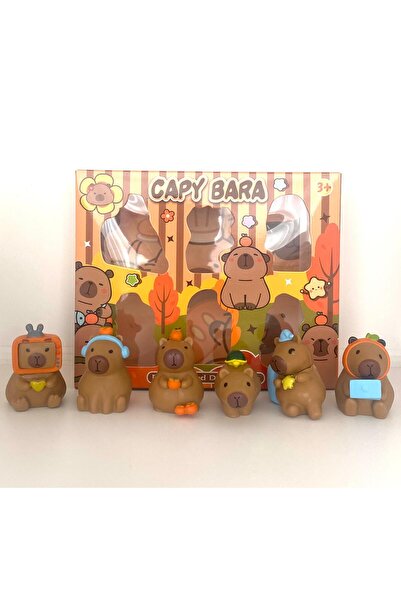 admay Kapibara Figür/Capybara Serisi Watermelon 6 adet Anime Figürü