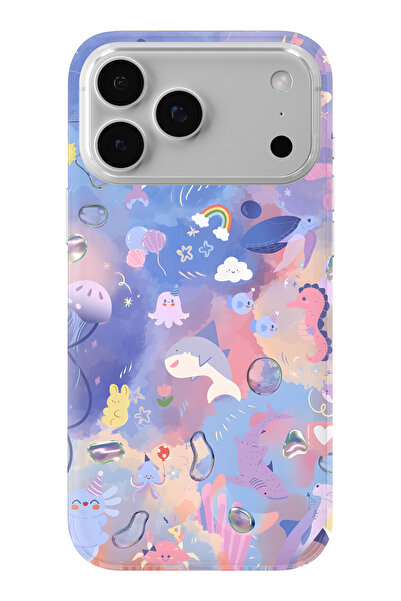 Multitronic حافظة شفافة مطبوعة بتصميم الحياة البحرية متوافقة مع هاتف iPhone 1...