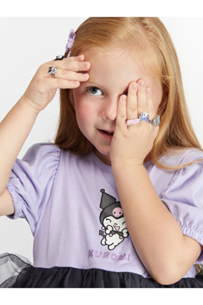 LC Waikiki Set de 5 inele pentru fete cu imprimeu Kuromi, alegere strălucitoa...