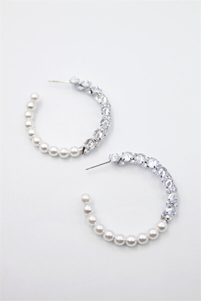 Mestore Zircon Stone Earrings - Silver