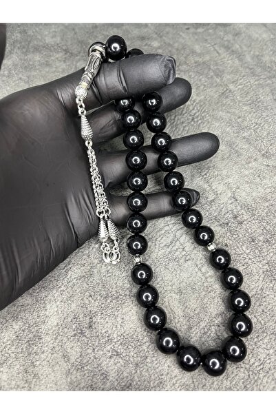 Mos Tespih High-End Custom Design Large Size Glass Black Pearl Natural Prayer...
