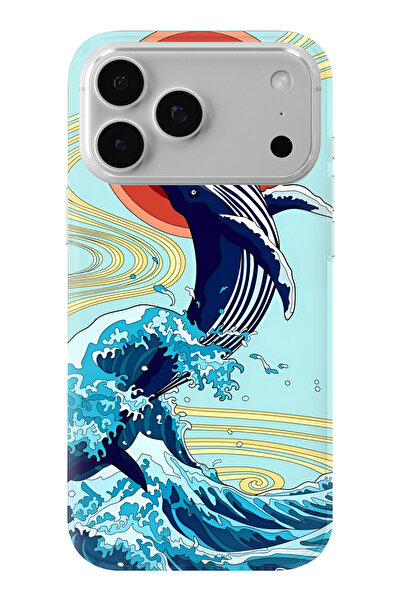 Multitronic حافظة شفافة مطبوعة بتصميم الحوت متوافقة مع هاتف iPhone 17 Pro Max