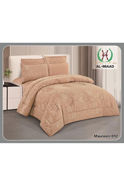 ALMIAAD لحاف نفرين جاكار فخم طقم 6 قطع -مفرش سرير مزدوج طقم