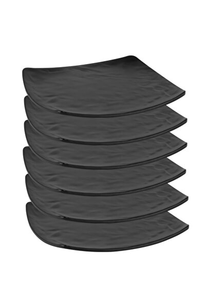 Culinaro Set 6 farfurii patrata melamina Carre Matt Black 27x32,5xh2cm