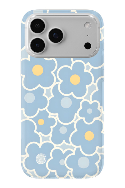 Multitronic حافظة شفافة مطبوعة بتصميم الزهور الزرقاء متوافقة مع هاتف iPhone 1...