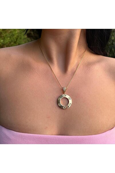 Primo Vida Desenli Taşlı Kolye