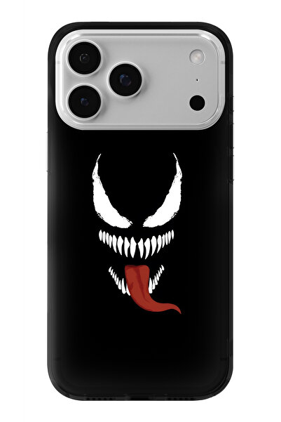 Multitronic حافظة شفافة مطبوعة بتصميم فينوم متوافقة مع آيفون 17 برو ماكس