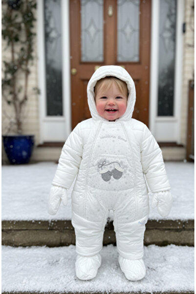 Generic Lined rain jumpsuit with hat, sizes up to 18 months - Off-white
