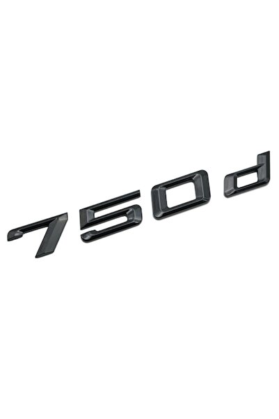 BMW Emblemă 750d, negru lucios, portbagaj
