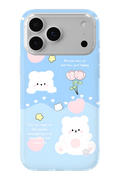 Multitronic حافظة شفافة مطبوعة بتصميم Just Happy متوافقة مع هاتف iPhone 17 Pr...