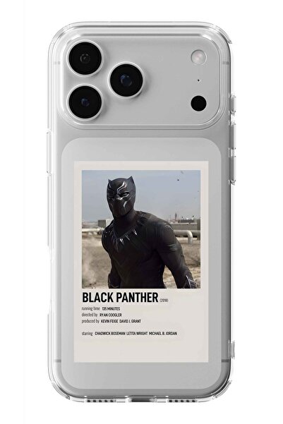 Multitronic حافظة شفافة مطبوعة بتصميم ملصق بلاك بانثر مينيماليست متوافقة مع ه...