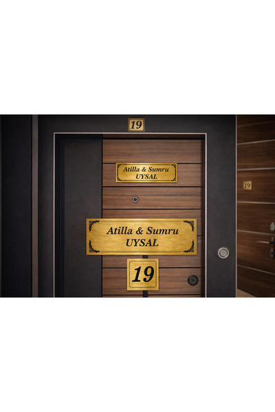 Outdoor One Kapı İsimliği Klasik Ev Dış Kapı İsimliği Çelik Kapı İsimliği Gol...