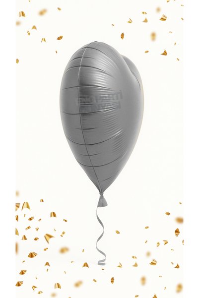 ENG PARTİ DÜNYASI Heart Foil Balloon Silver Color 18 Inch