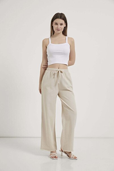 Arma Life Armalife 4760 Tasseled Wide-Leg Gabardine Women's Trousers