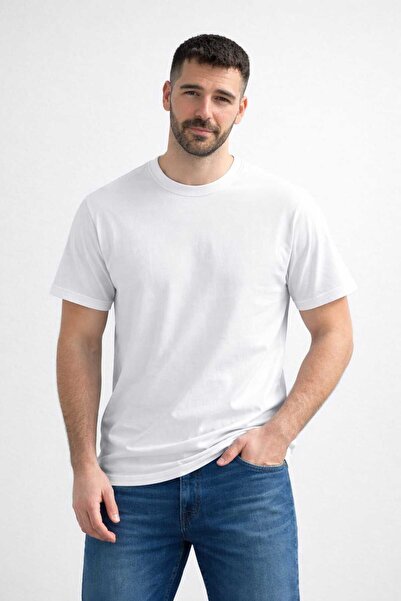 T.trend TRICOU BASIC ALB PA bumbac UMAŞ MODEL REGULAR BĂRBAȚI/UNISEX