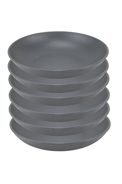 Culinaro Set 6 farfurii adanci melamina Tilda Matt Grey 23xh4,5cm
