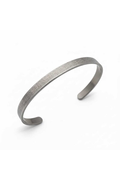 EleganTrend سوار أيتيل كورسي من الفولاذ المقاوم للصدأ - تصميم روحاني بلون فضي