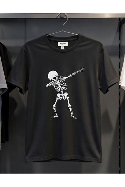 playwear PLAY WEAR Tricou unisex cu imprimeu DAB MOVEMENT SKELETON, cu decolt...