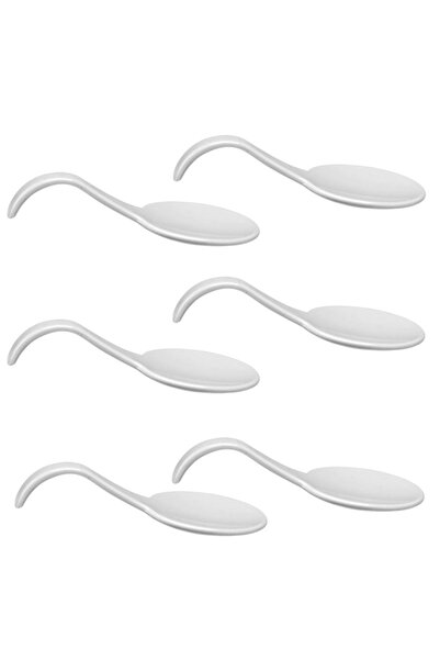 Raki Set of 6 RAKI snack spoons, melamine, white
