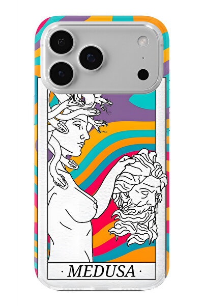 Multitronic حافظة شفافة مطبوعة بتصميم ميدوسا متوافقة مع هاتف آيفون 17 برو ماكس