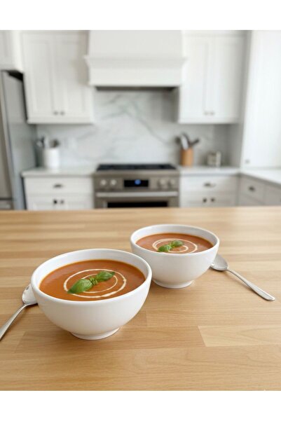 evinbizden GENİŞ SERAMİK BEYAZ KASE 2'Lİ SET SUNUMLUK SALATALIK ÇEREZLİK ŞEKE...