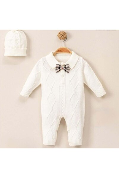 Generic Mini Gentle Boys' Knitted Acrylic Yarn Overalls with Hat, Multiple Sizes