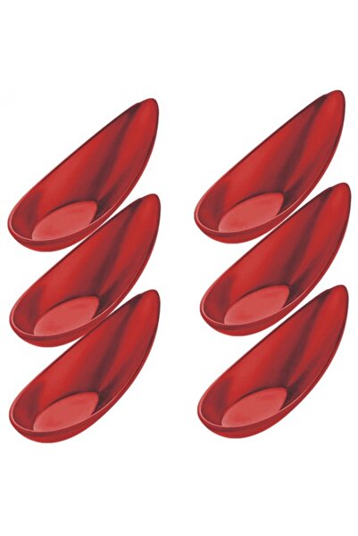 Raki Set of 6 melamine snack spoons 18ml 4 3x11xh4cm RED