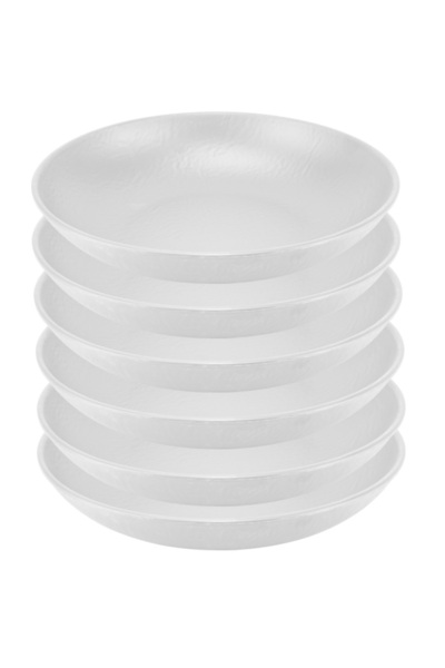 Culinaro Set of 6 melamine deep plates Tilda Matt White 23xh4.5cm
