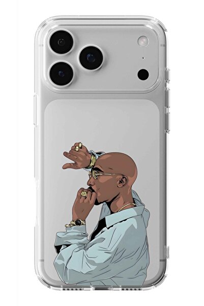 Multitronic حافظة شفافة مطبوعة بتصميم وجه توبيك متوافقة مع آيفون 17 برو