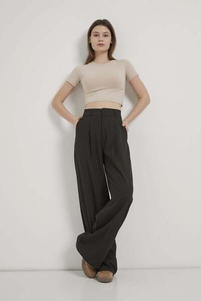 Arma Life ARMALIFE 0431 PANTALONI DE DAMĂ CU DETALII LA TIV, CU TALIE ÎNALTĂ,...