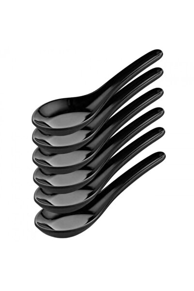 Raki Set of 6 melamine snack spoons 18ml 4.5x13xh4.5cm black