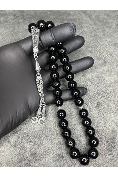 Mos Tespih High-End Custom Design Natural Glass Black Pearl Prayer Beads