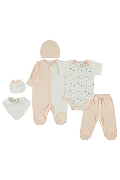Civil Baby Σετ ολόσωμων φορμών για κοριτσάκια 6 τεμαχίων - Πούδρα