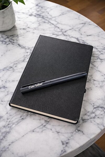 nesnelgift Kişiye Özel Termo Soft Deri Defter ve Roller Kalem Y35