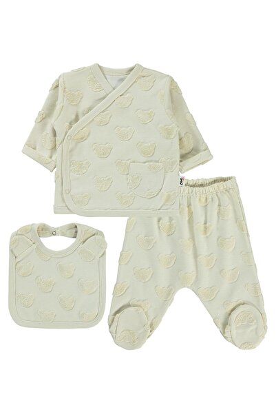 Civil Baby طقم ملابس داخلية مطبوع عليها دب تيدي منقوش - بيج 0-1 شهر