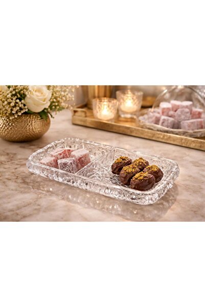 decovien Elegantly Designed Glass Turkish Delight Container with Compartments...