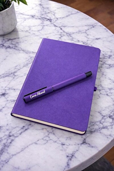 nesnelgift Kişiye Özel Termo Soft Deri Defter ve Roller Kalem Y35