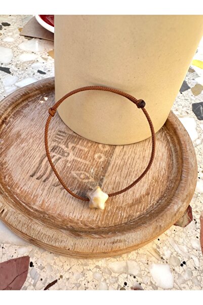 Atelier Çağla Marble Look Brown Star Bracelet