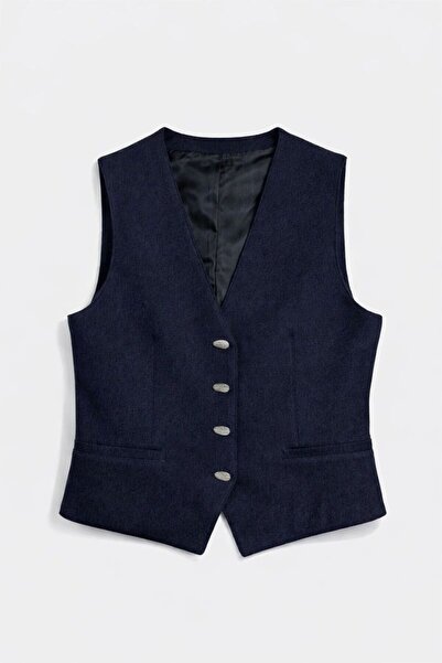 codemark V-Neck Buttoned Front Denim Vest