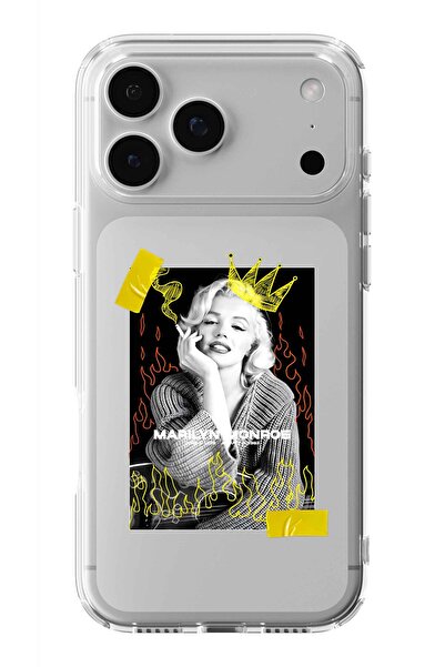 Multitronic حافظة شفافة مطبوعة بتصميم مارلين مونرو متوافقة مع هاتف آيفون 17 ب...