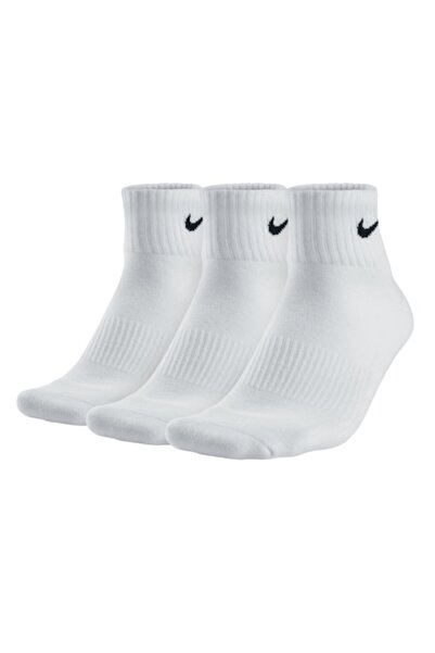 Nike Unisex 3PPK Value Cotton Quarter Socks, White