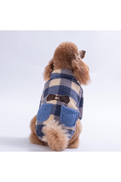 Pawstar Royal Blue Chicago Checks V2 Plaid Pattern Buttoned Dog Jacket Thick ...