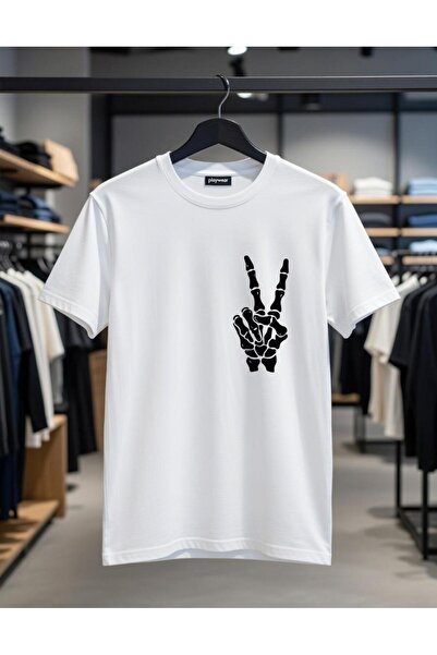 playwear PLAY WEAR Tricou unisex cu imprimeu BRS MARK SKELETON EL, cu decolte...