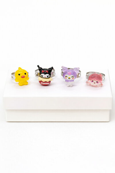 MakeWell Adjustable Kuromi Rainbow Cat Rabbit Butterfly Design Children's Rin...